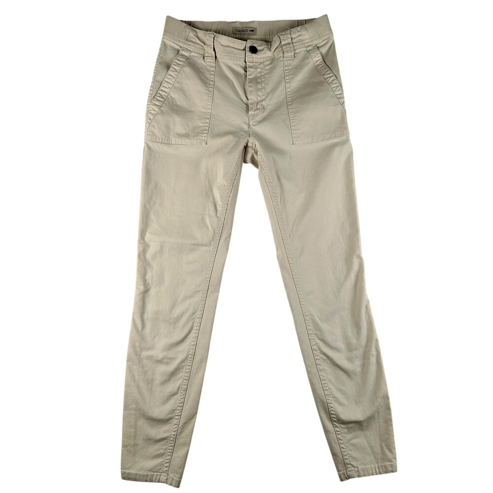 Toad&Co Pants Womens 4 Beige Organic Cotton Twill Slim Chino Stretch Casual